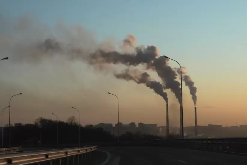 fábrica, humo, emisiones