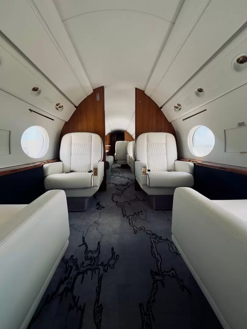 El Gulfstream V se caracteriza por su interior de lujo