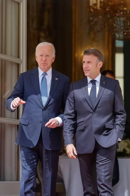 Emmanuel Macron y Joe Biden