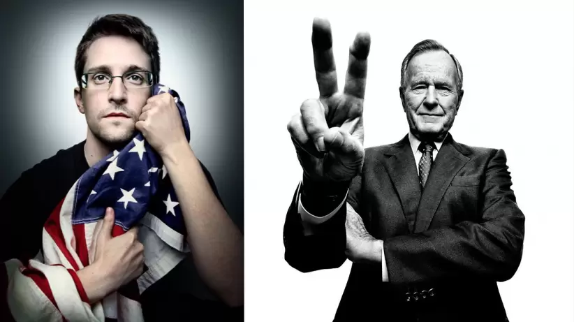 edward snowden y george h. w. bush - by platon