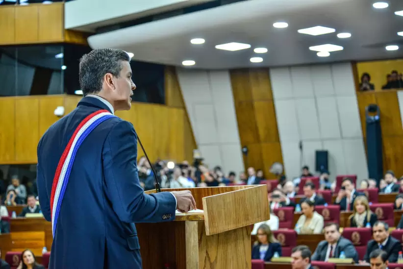 Presidente Santiago Pea, discurso de su primer informe de gestin.