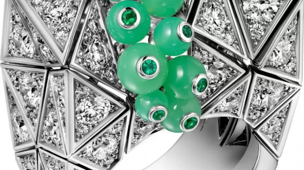 Un anillo Cartier Tutti Tutti con dos motivos geomtricos en contraste