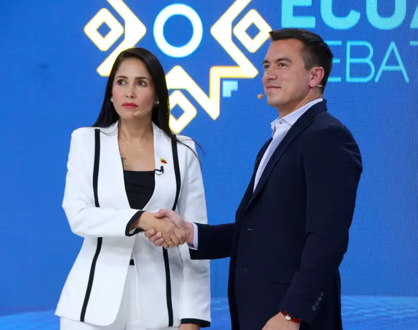 Debate presidencial de segunda vuelta electoral en Ecuador Luisa González y Daniel Noboa