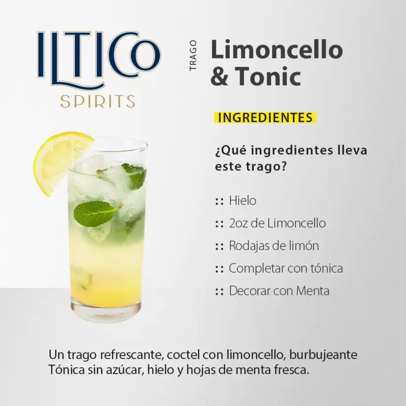 Iltico limoncello limón bebidas