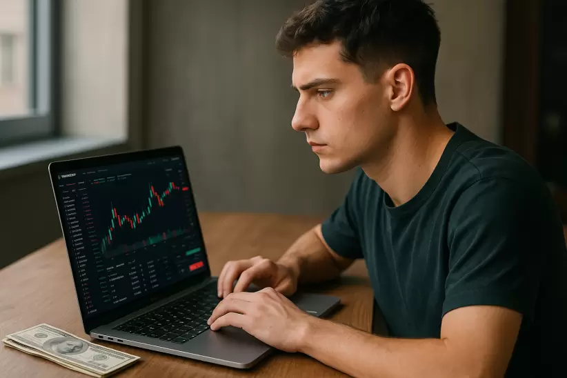 Joven de Generación Z invirtiendo - Trading - inversiones