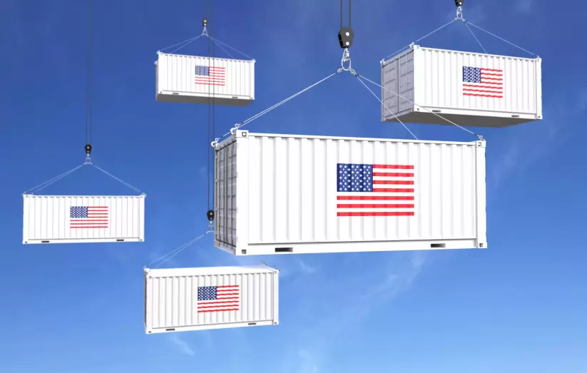 Container con bandera de USA