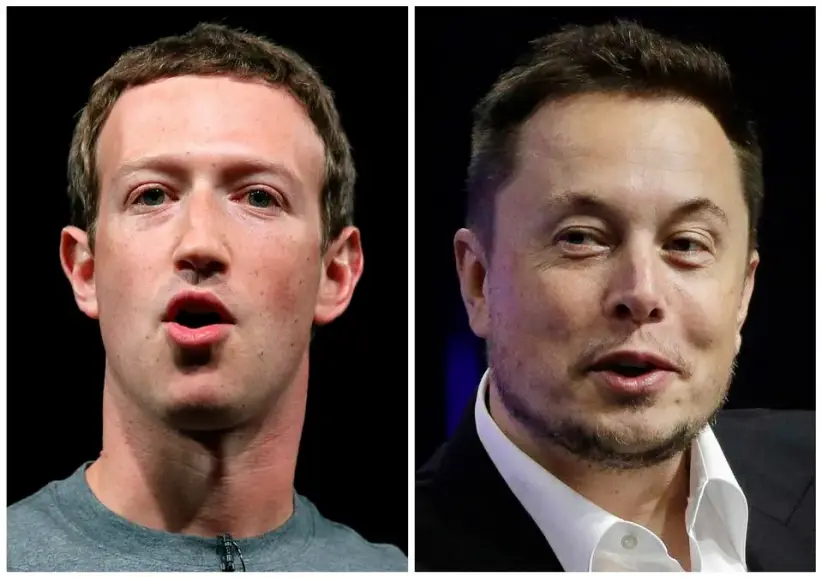 Mark Zuckerberg, a la izquierda, y Elon Musk.