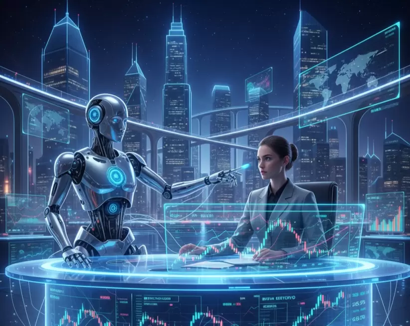 asistente de trading humano y robot