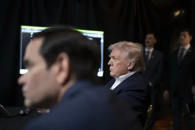 Donald Trump en reunión con Marco Rubio y su gabinete