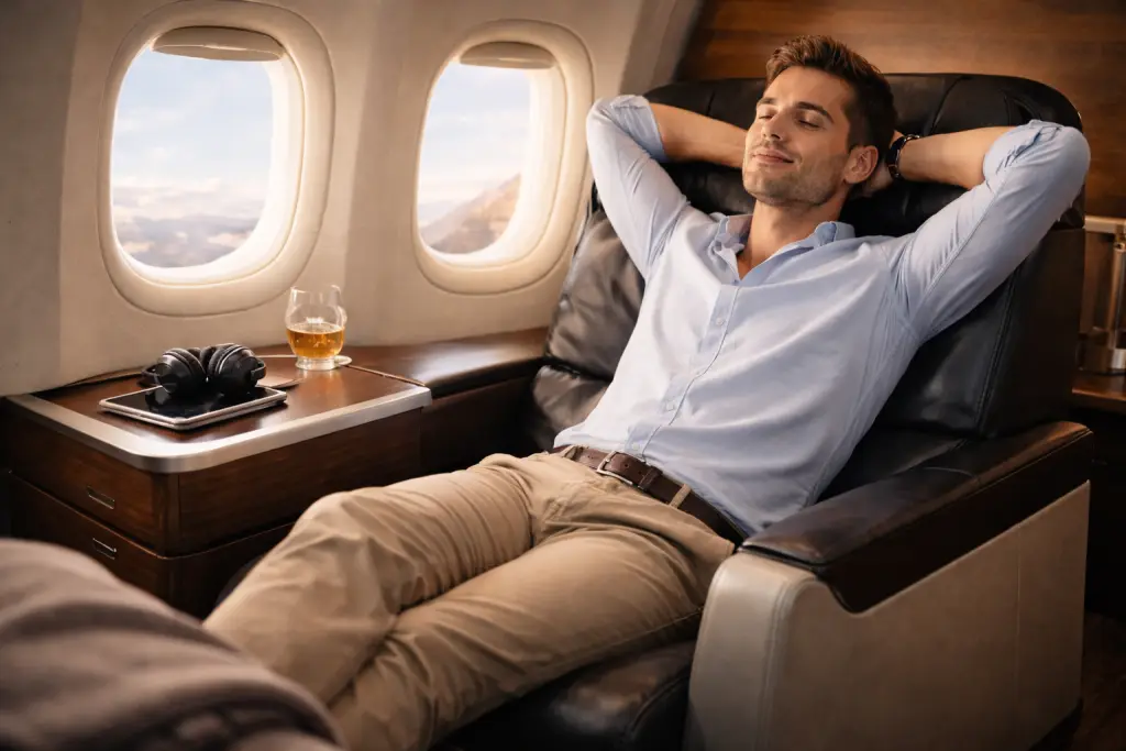Business, aviones premium, ejecutivos, viaje, turistmo (Imagen creada con IA9