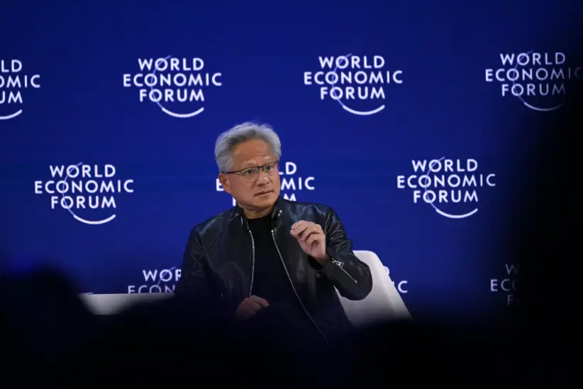 World Economic Forum Annual Meeting
DAVOS, SWITZERLAND - JANUARY 21: NVIDIA founder and CEO Jensen Huang gives a speech at the World Economic Forum A