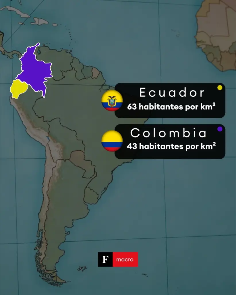 densidad poblacional de Sudamérica