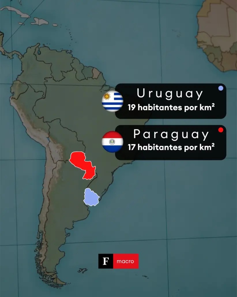 densidad poblacional de Sudamérica