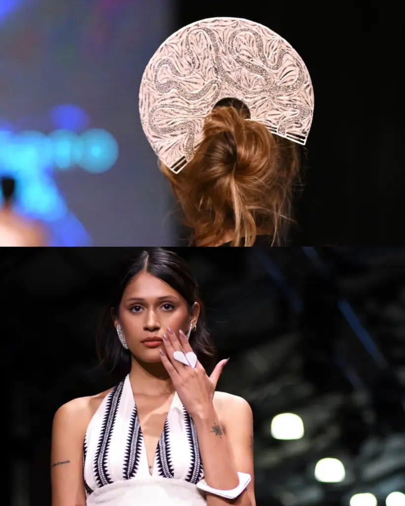 Los accesorios fueron diseñados por Antonella Scavone en filigrana. 