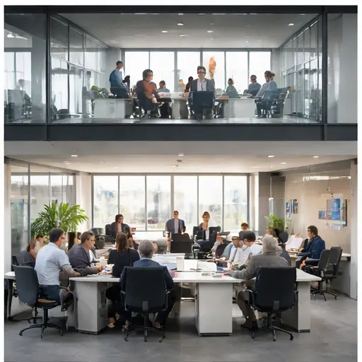 Oficina. Empleados. Crédito: Imagen generada con IA. ChatGPT