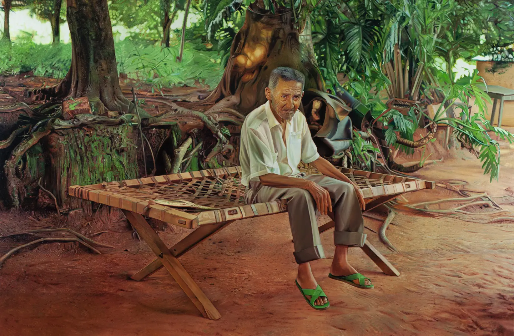 Gloria de mi edén. Óleo sobre lino, 130x200 cm, 2022.
