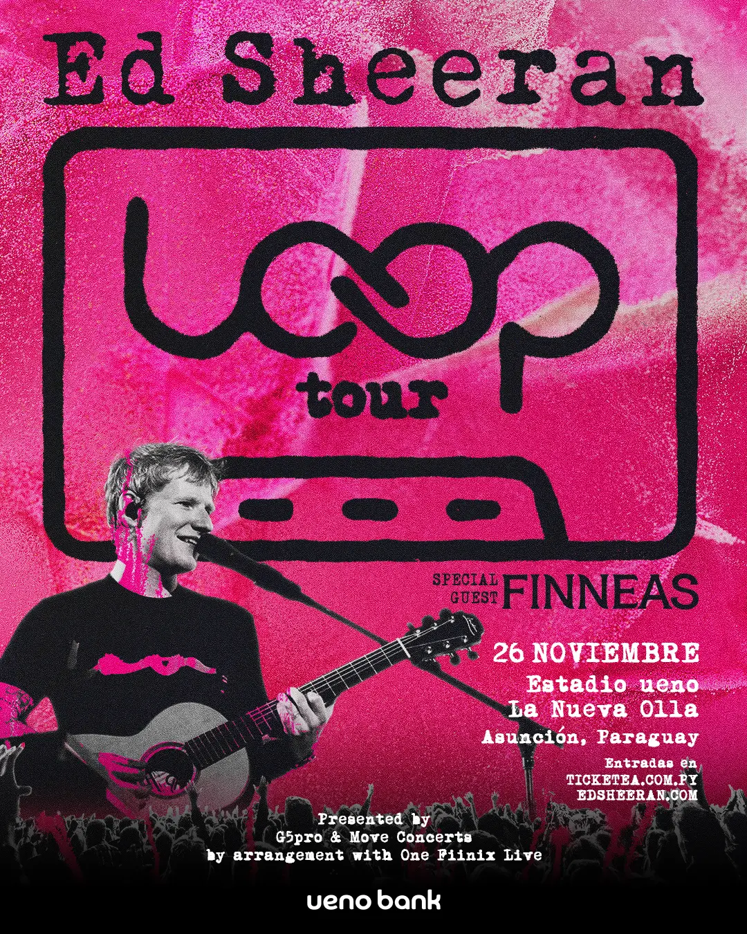 El concierto de Ed Sheeran será en el Estadio ueno La Nueva Olla.