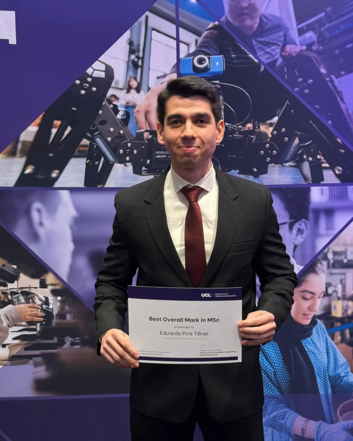 Eduardo Piris Tillner, estudiante del University College of London. FOTO: GENTILEZA